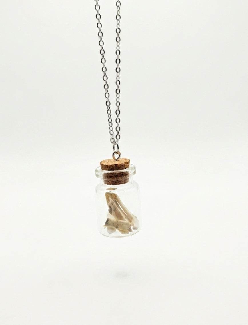Small bone charm necklace