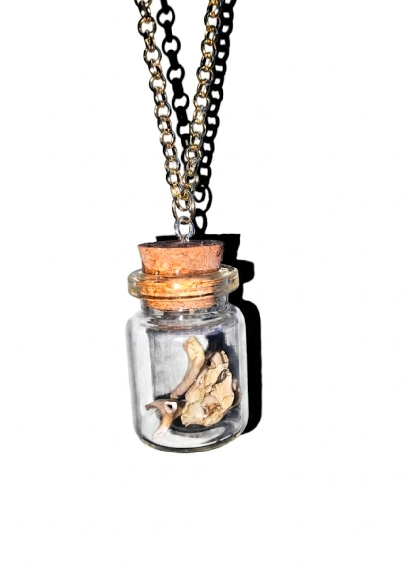 Small bone charm necklace